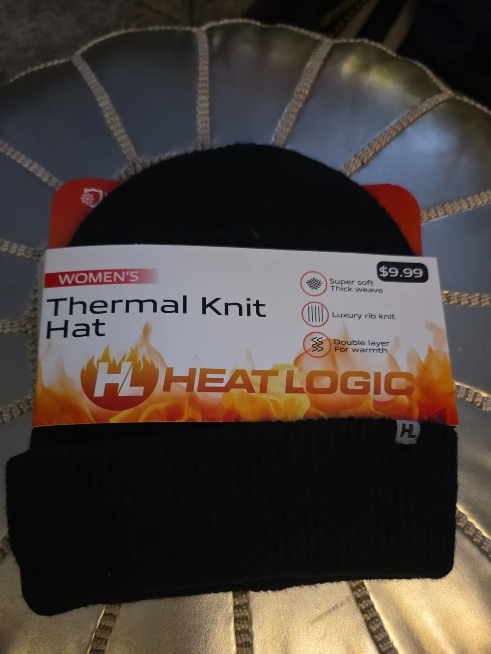 Women's Black Thermal Knit Hat